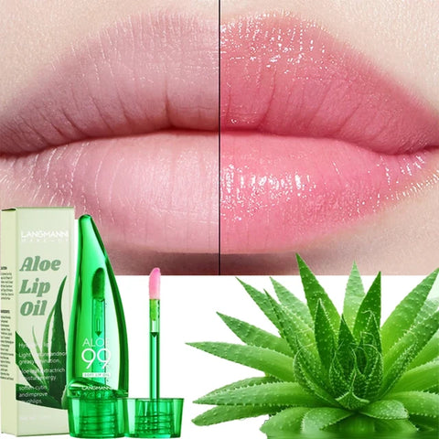 Image of Bálsamo labial de Aloe vera Natural, reparación de labios secos agrietados.