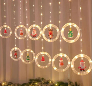 Cortina LED con Figuras Navideñas